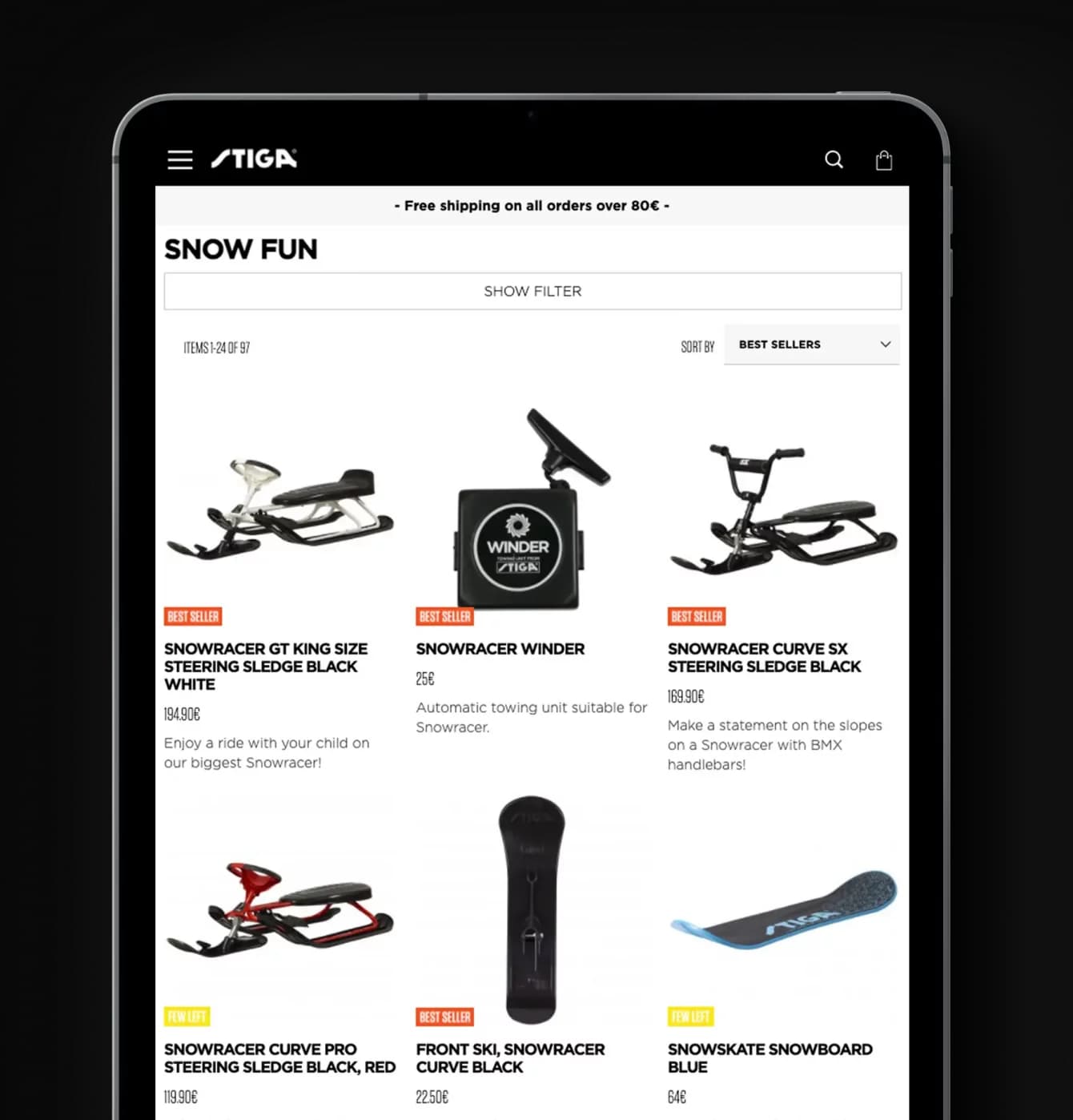 stiga site on ipad