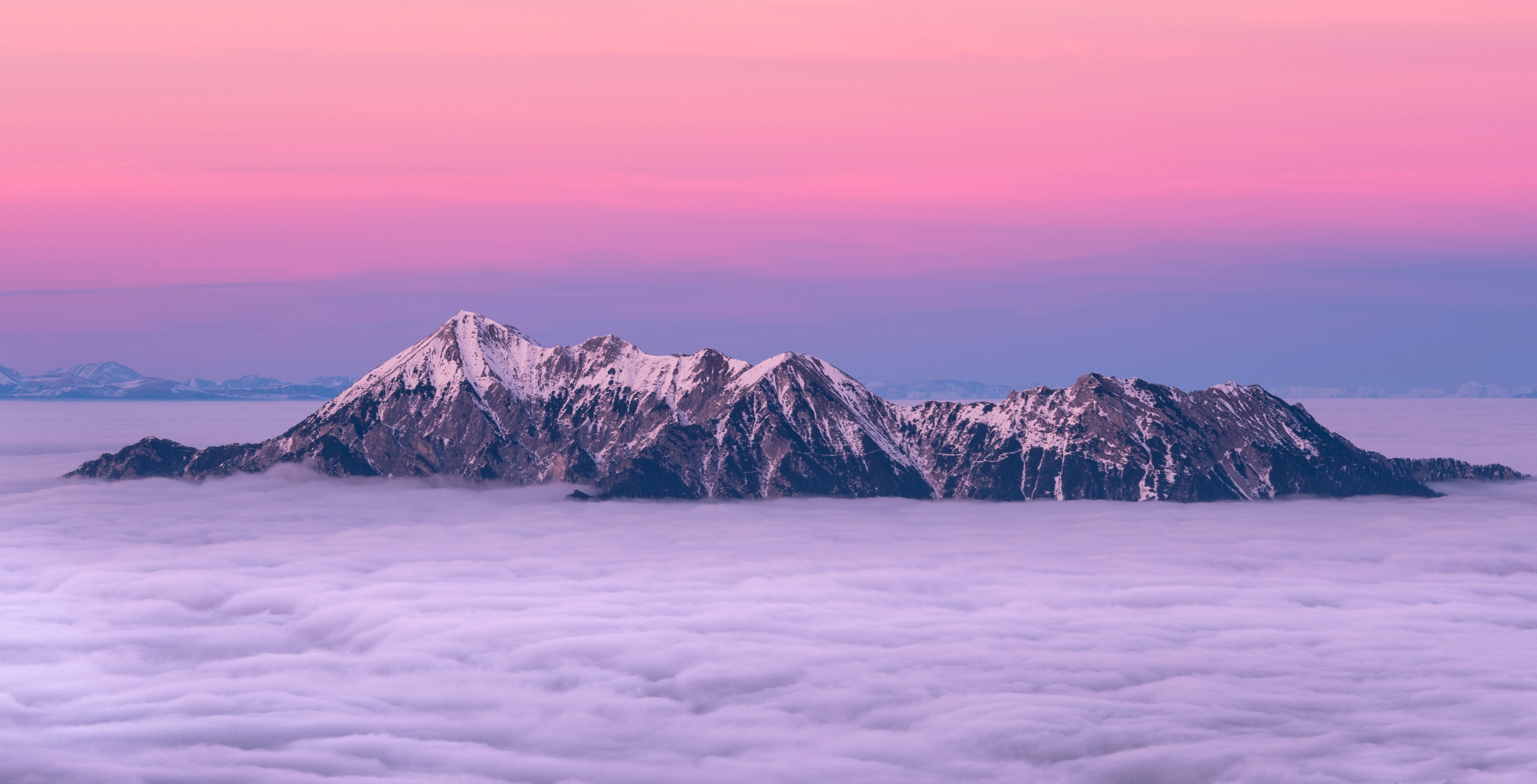 Pink mountain view