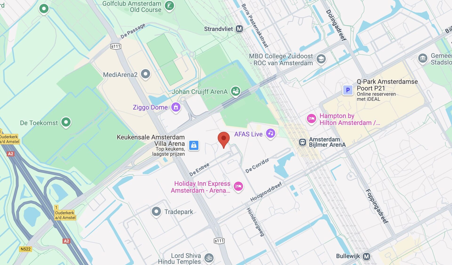 screenshot of google maps showing the location of the vaimo office in amsterdam