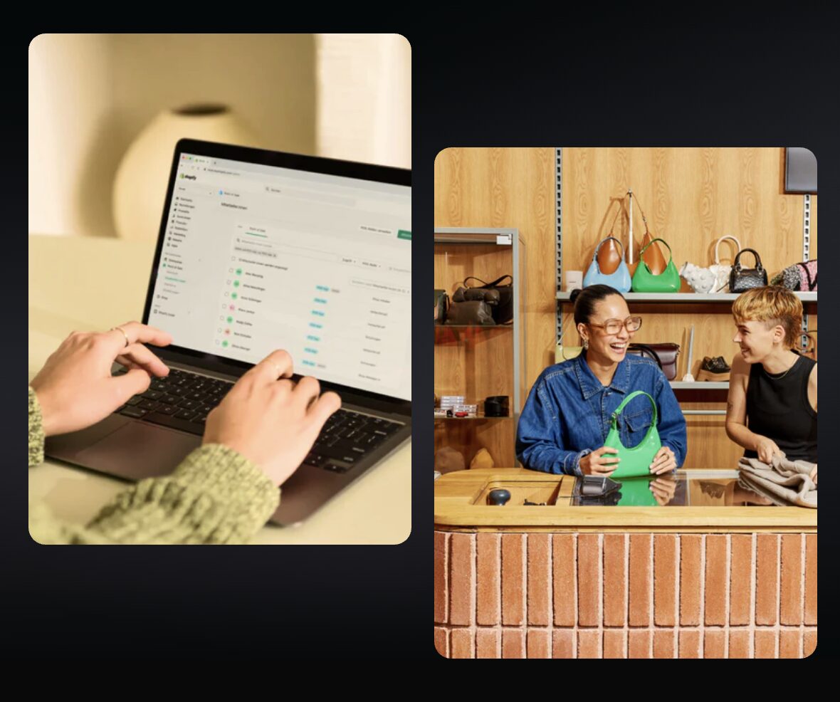 Shopify platform being used on laptop