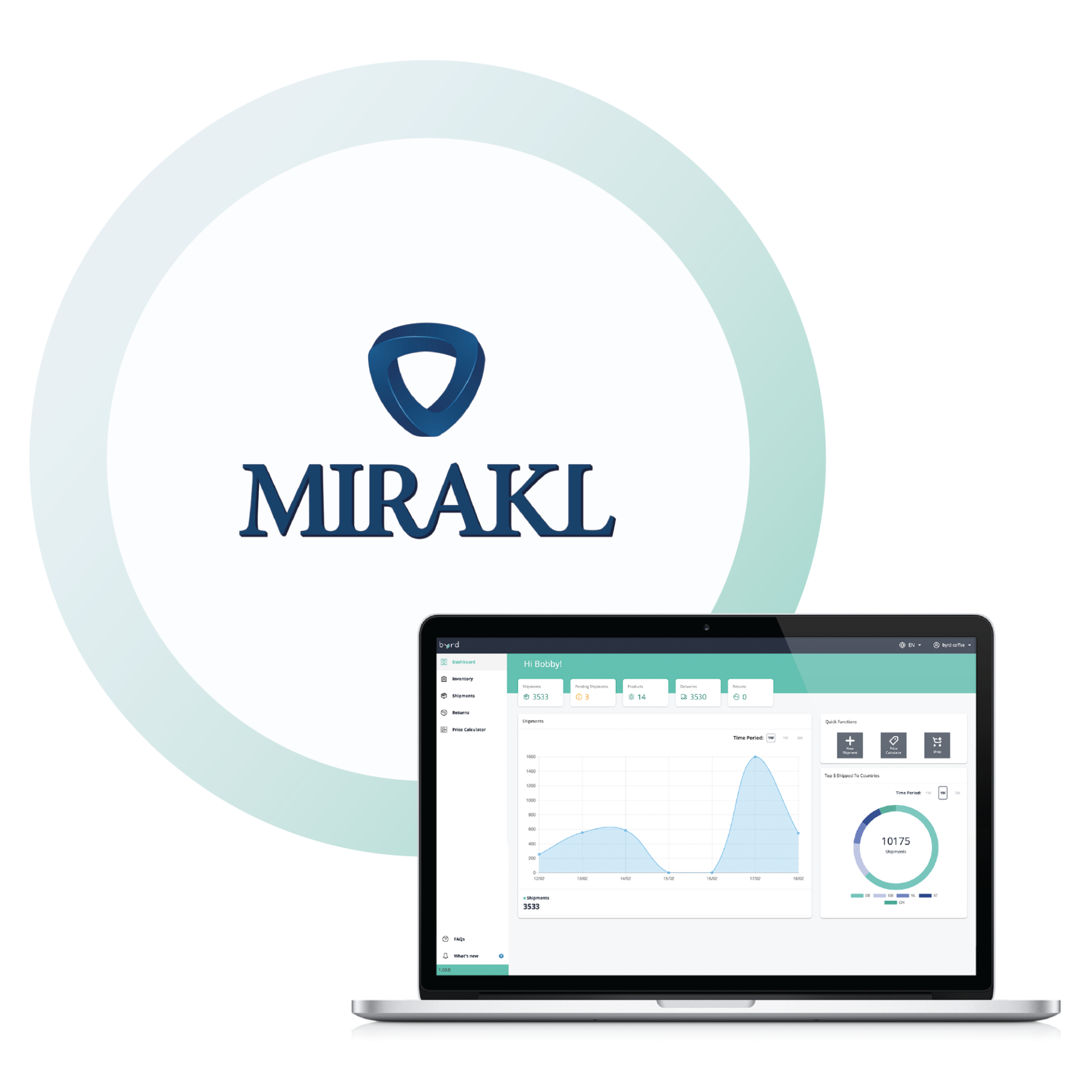 Mirakl logo on a laptop